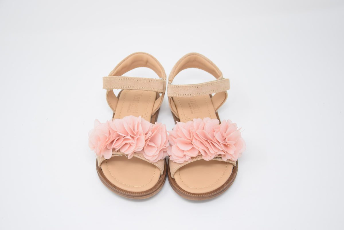 Sandalo Beige Fiocco Rosa