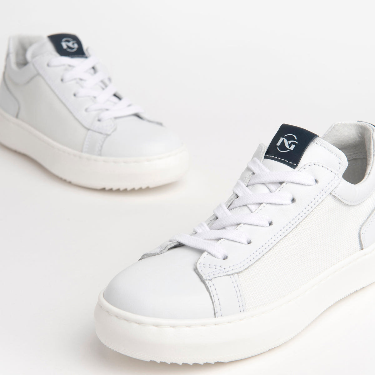 Sneaker Bianca Blu Zip