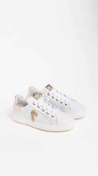 Sneakers Bianca con Brilli Platino