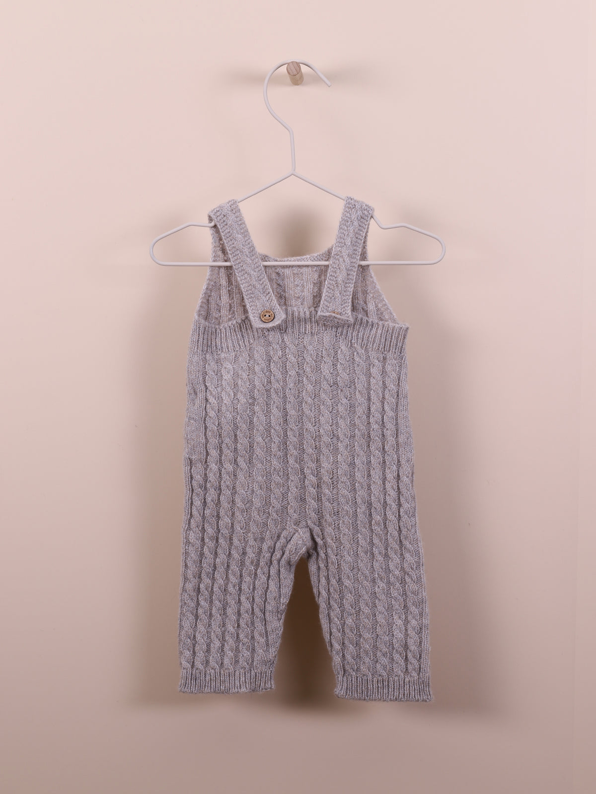 Salopette in Maglia Ricamata Beige