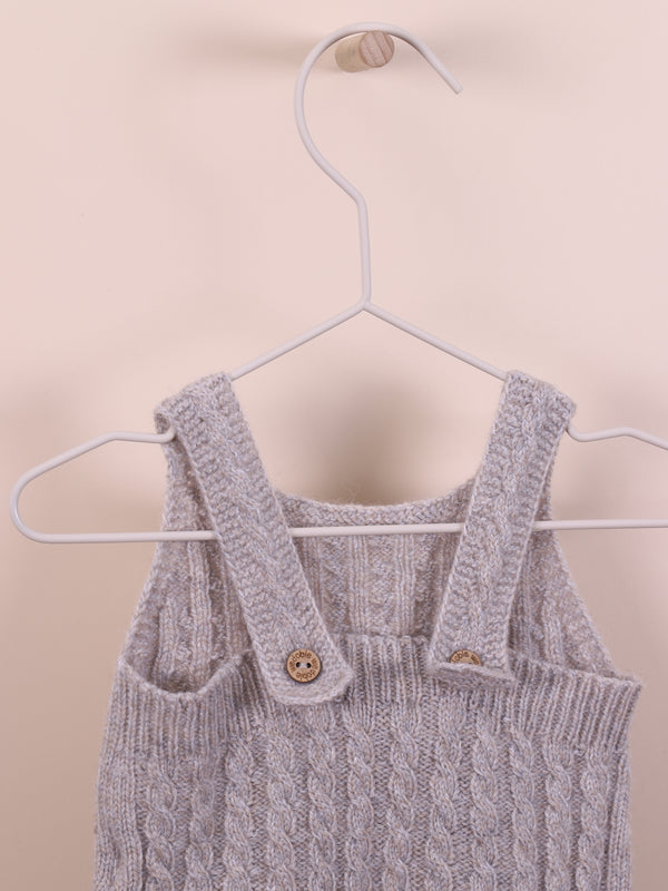 Salopette in Maglia Ricamata Beige