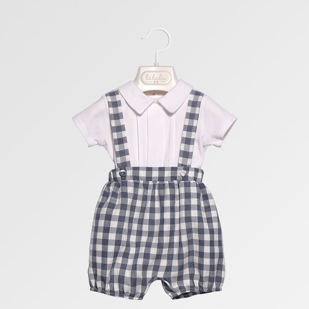 Salopette+body Neonato Azul