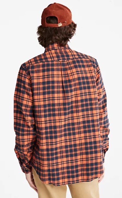 Camicia a Quadri in Flanella col. Arancio