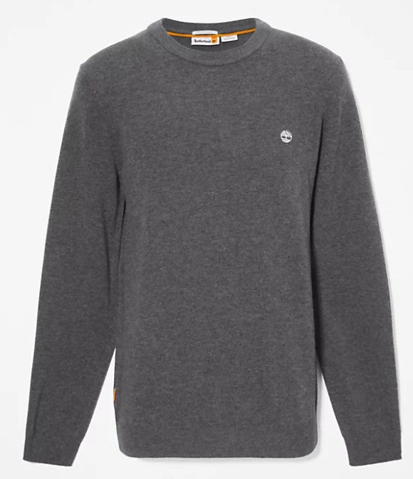 Maglione Girocollo In Lana Merino Grigio
