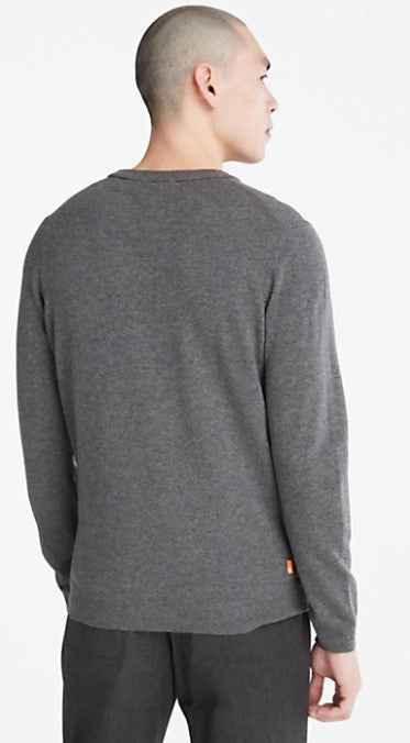 Maglione Girocollo In Lana Merino Grigio