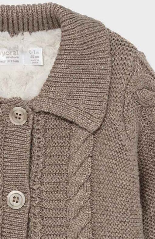 Cardigan Marrone Tricot e Pellicciotto