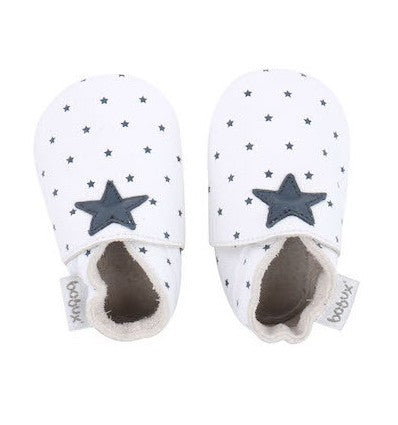 Bobux White With Navy Star Bianca