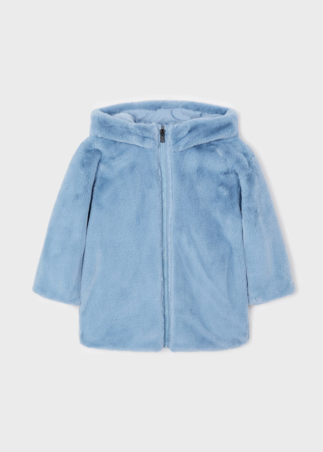 Giaccone Reversibile Peloso Azzurro