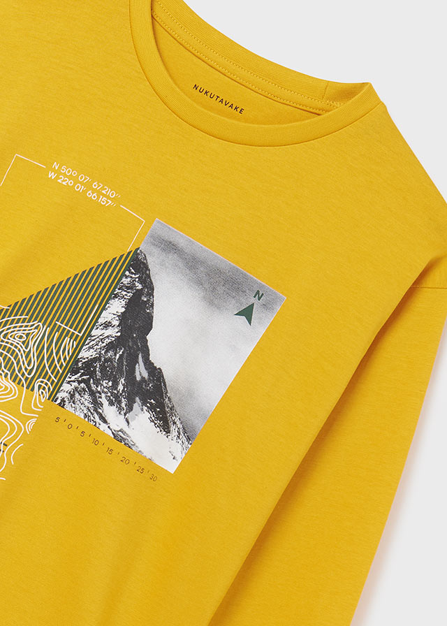 Maglietta Manica Lunga Mountain Gialla