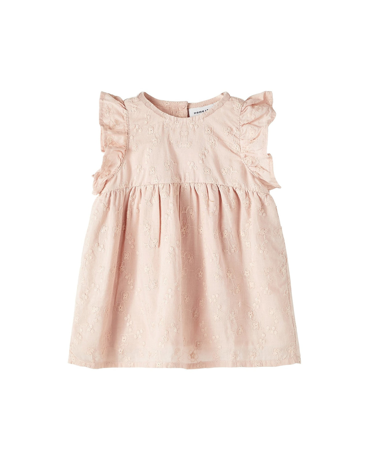 Vestito con Maniche a Sbuffo Rosa