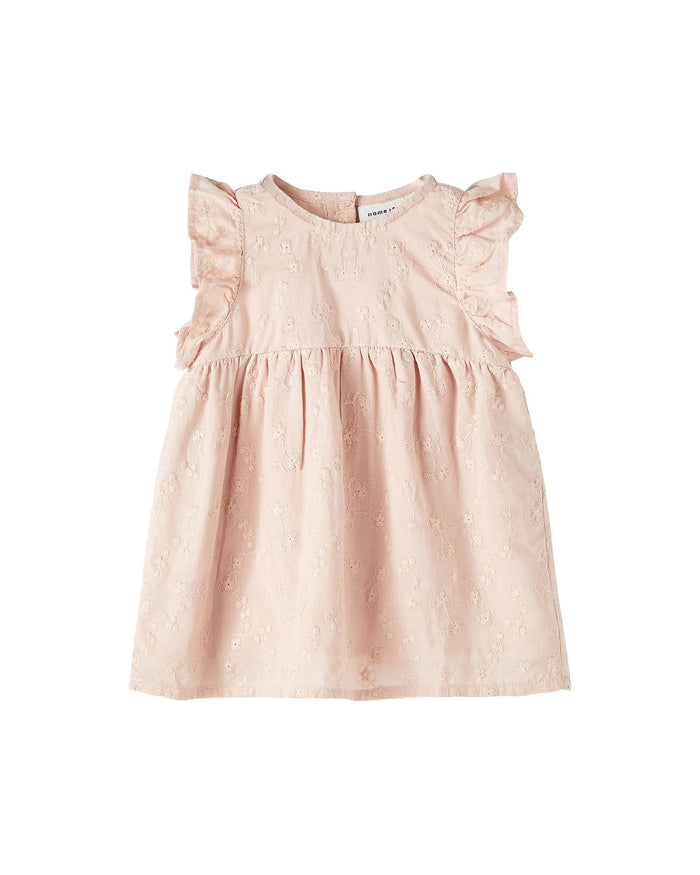 Vestito con Maniche a Sbuffo Rosa