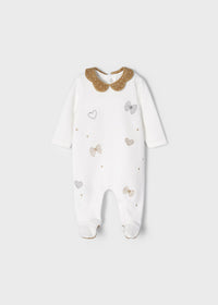 Pagliaccetto Ciniglia Ricamo Beige