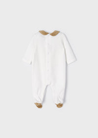 Pagliaccetto Ciniglia Ricamo Beige