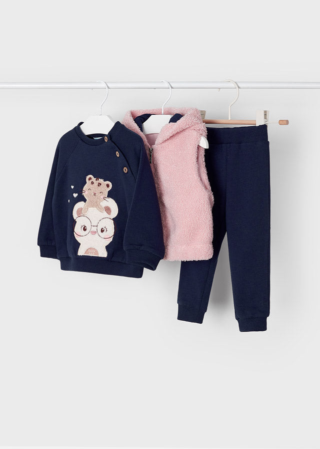 Tuta con Gilet Peloso Rosa