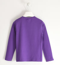 Girocollo Maniche Lunghe Viola