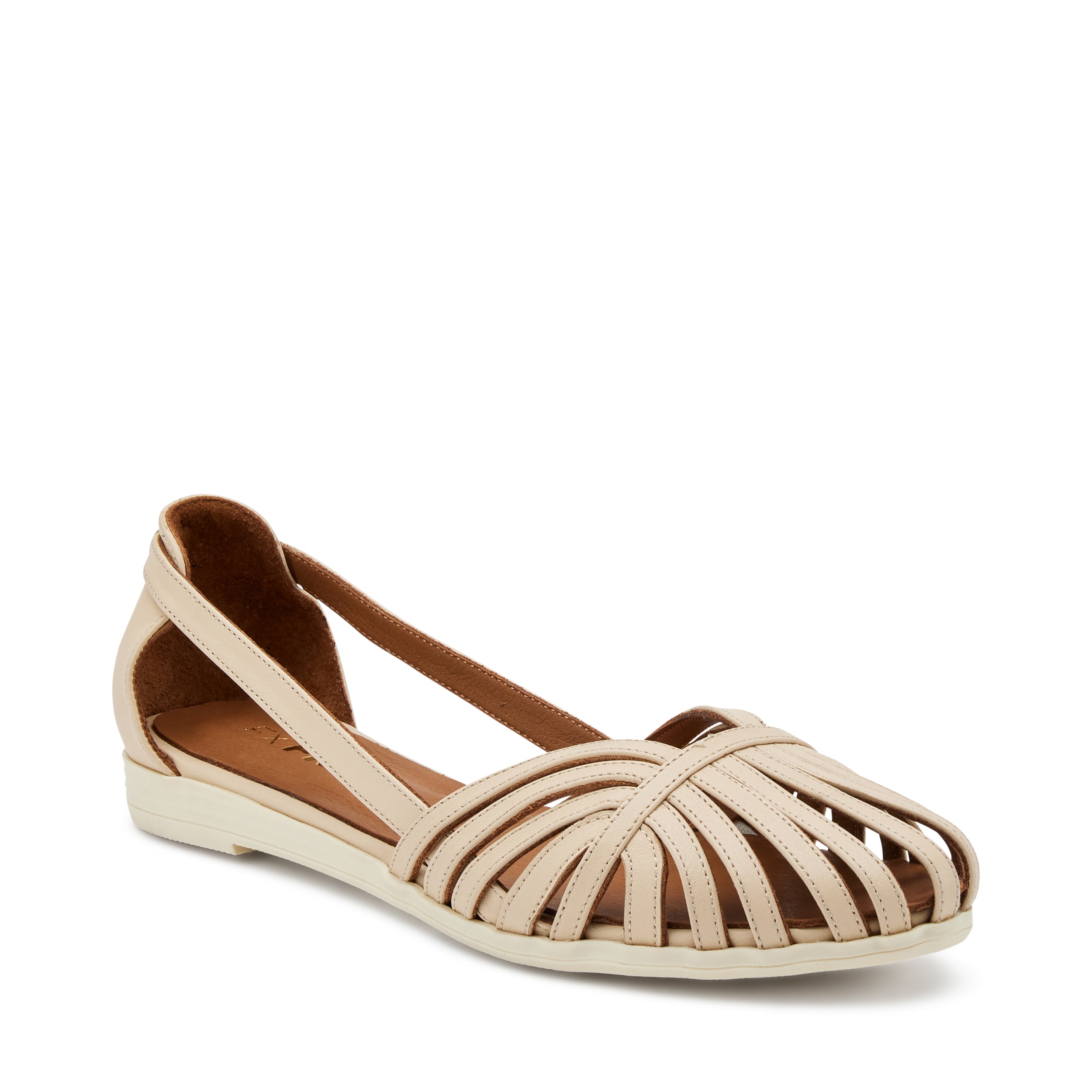 Ballerine Ragnetto In Pelle Beige