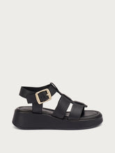 Sandalo Platform In Pelle Nero