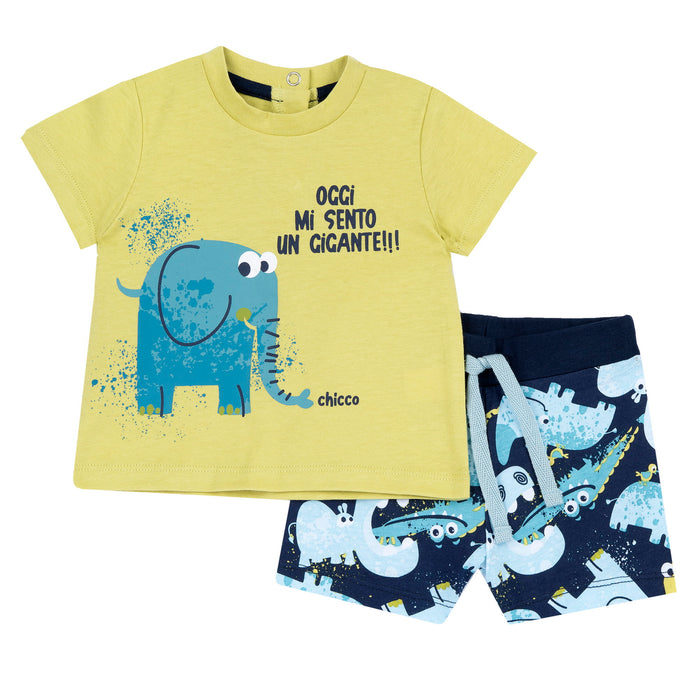 Set 2 Pz T.Shirt+Pantaloni Corti Rosa