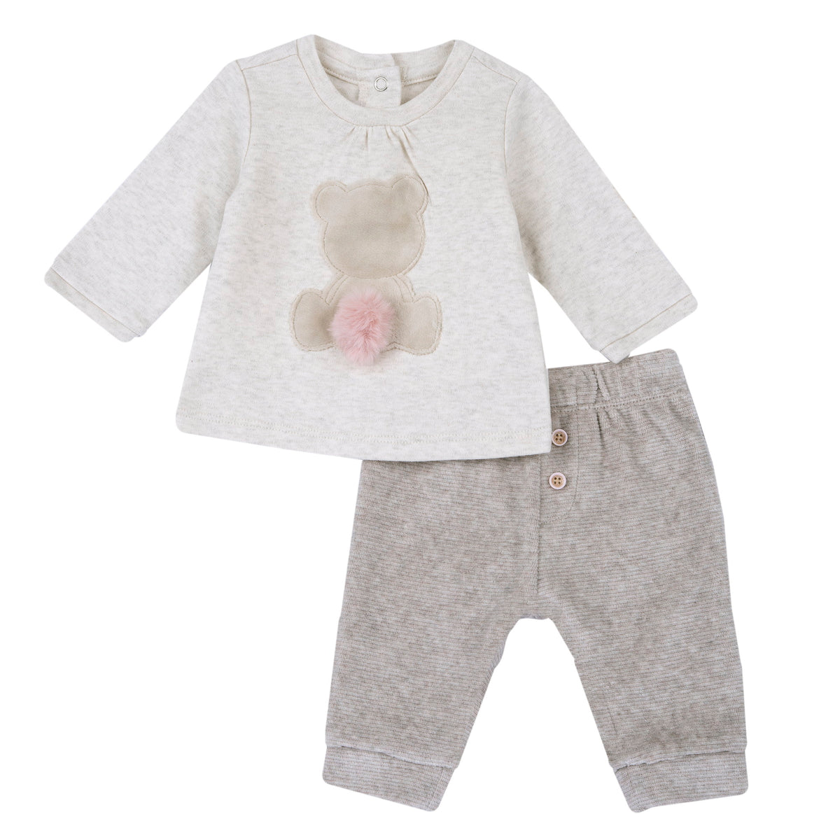 Set 2 Pz Blusa+Pantaloni Lunghi Beige