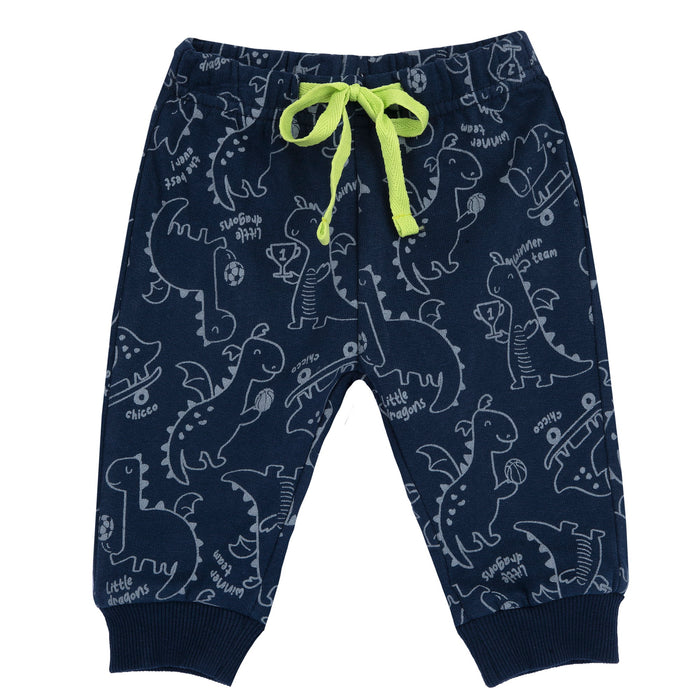 Pantaloni Lunghi Fantasia Dino Blu
