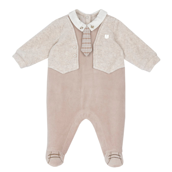 Tutina Ciniglia Cravatta Beige