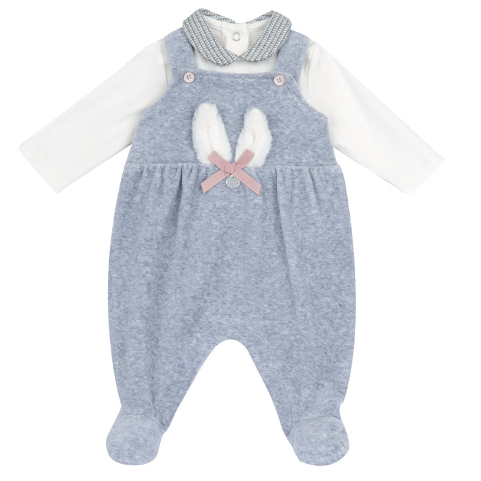 Completo Salopette Body Rosa Grigio