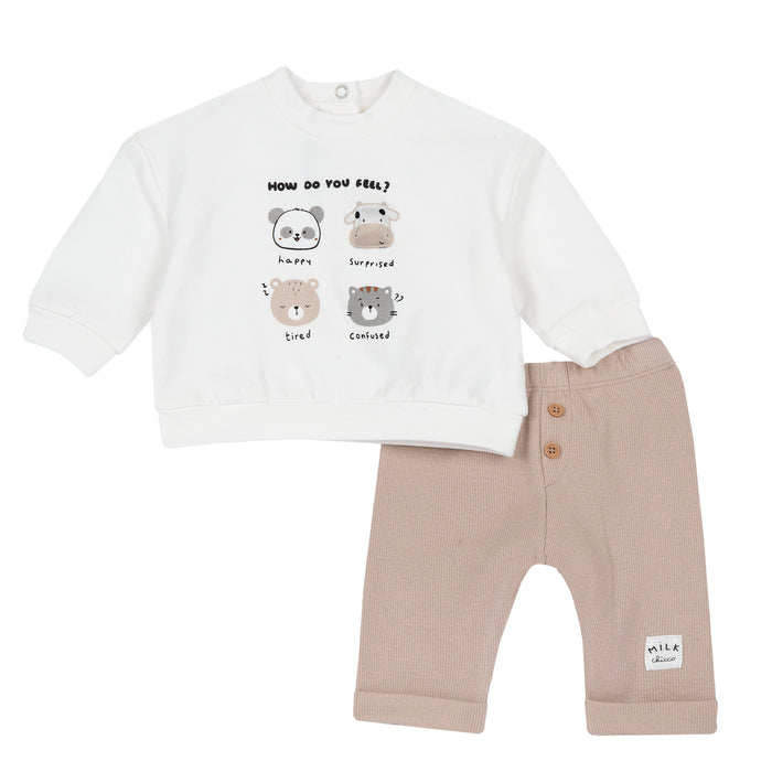 Completo Pantalone E Maglietta Beige