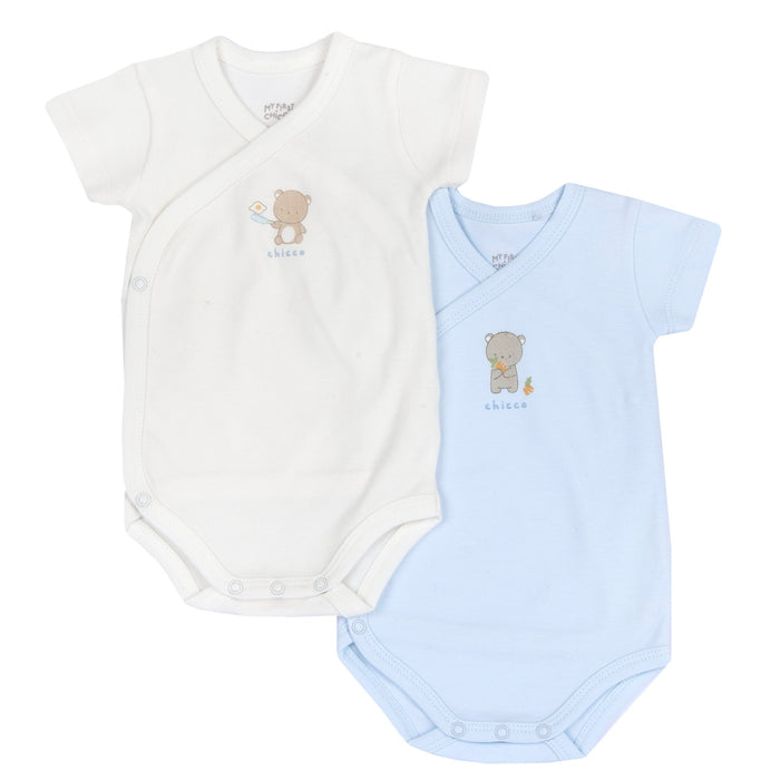Set 2 Body Manica Corta Azzurro