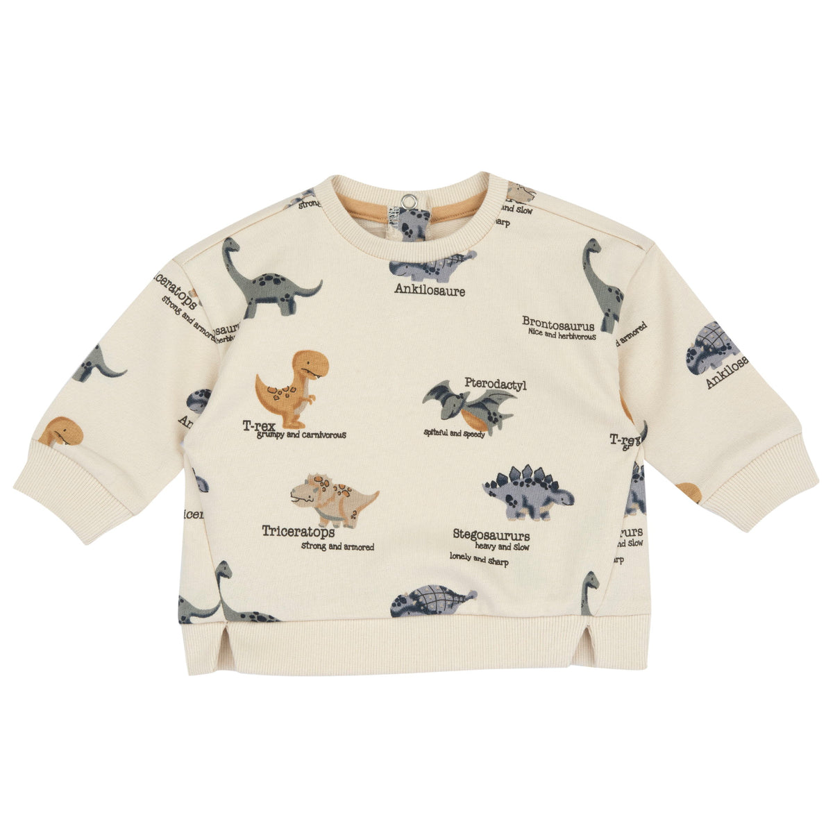 Felpa Beige Con Dinosauri