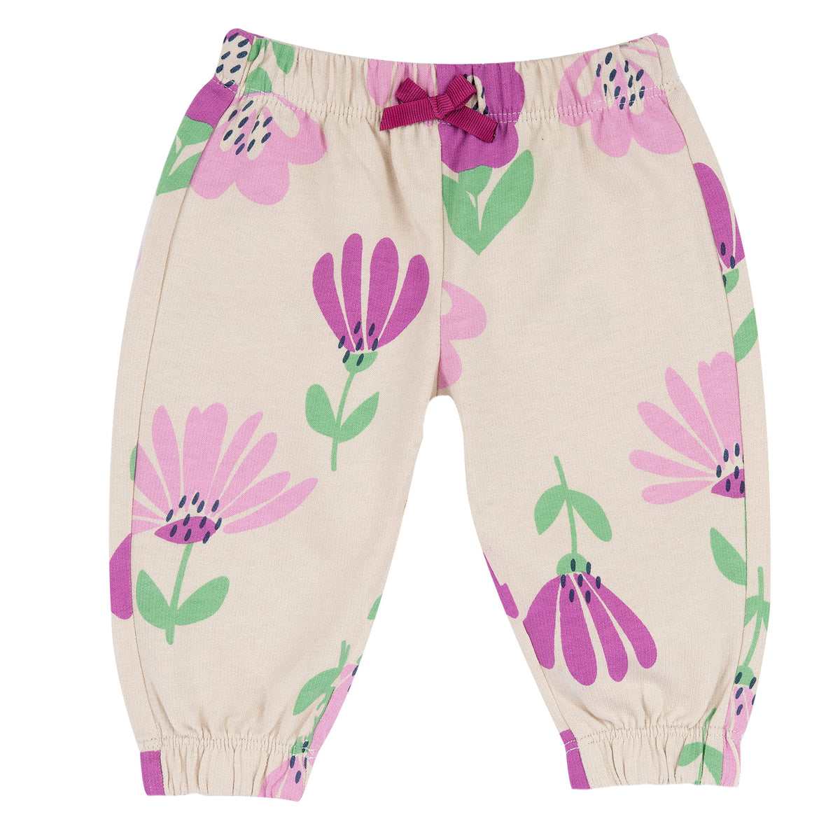 Pantaloni Lunghi Floreali Beige
