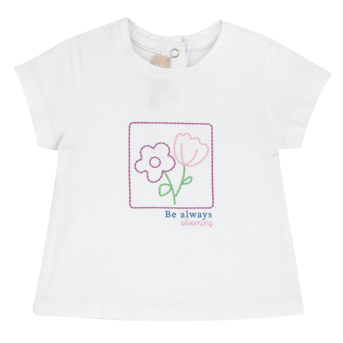 T-Shirt Bianca Con Stampa Fiore
