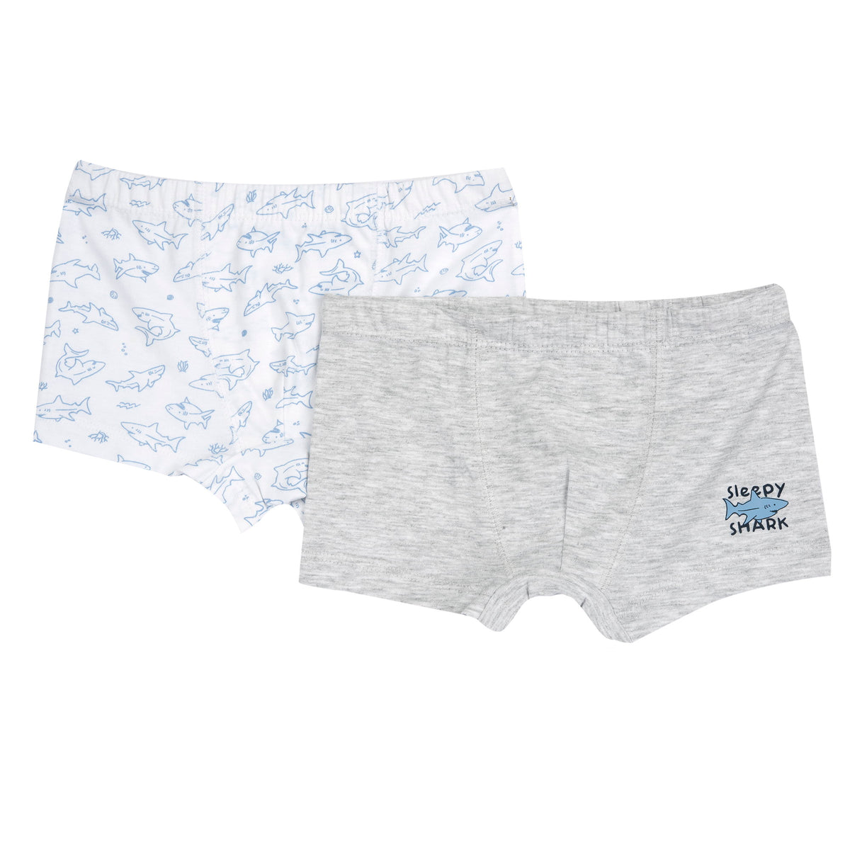 Set 2 Boxer Da Bambino Bianco E Grigio