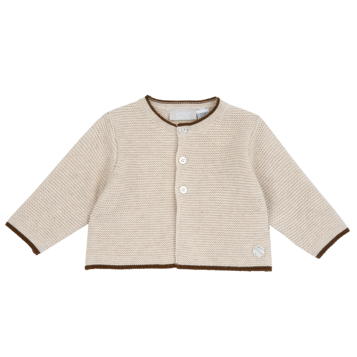 Maglioncino Aperto In Maglia Beige