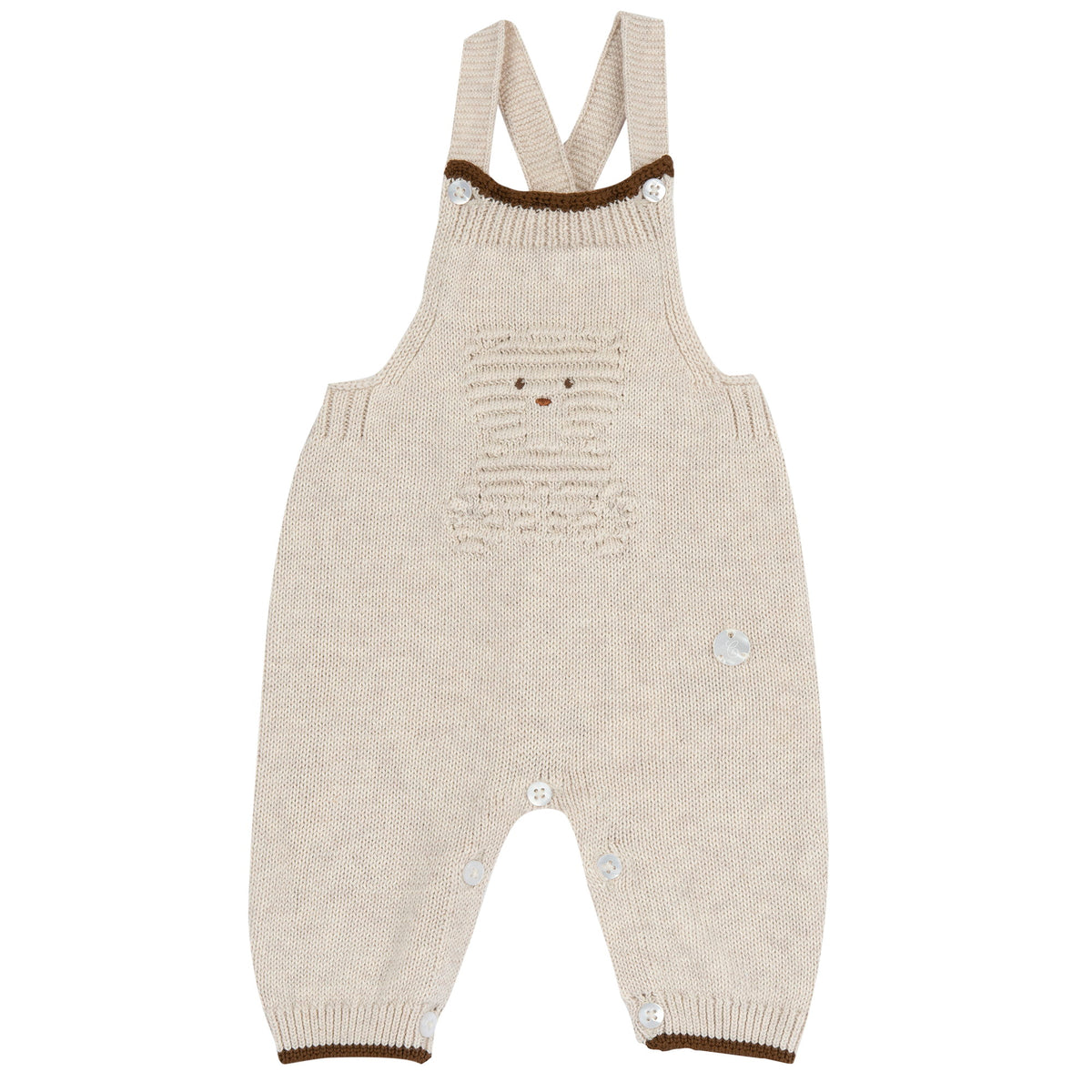 Salopette Lunga In Maglia Beige