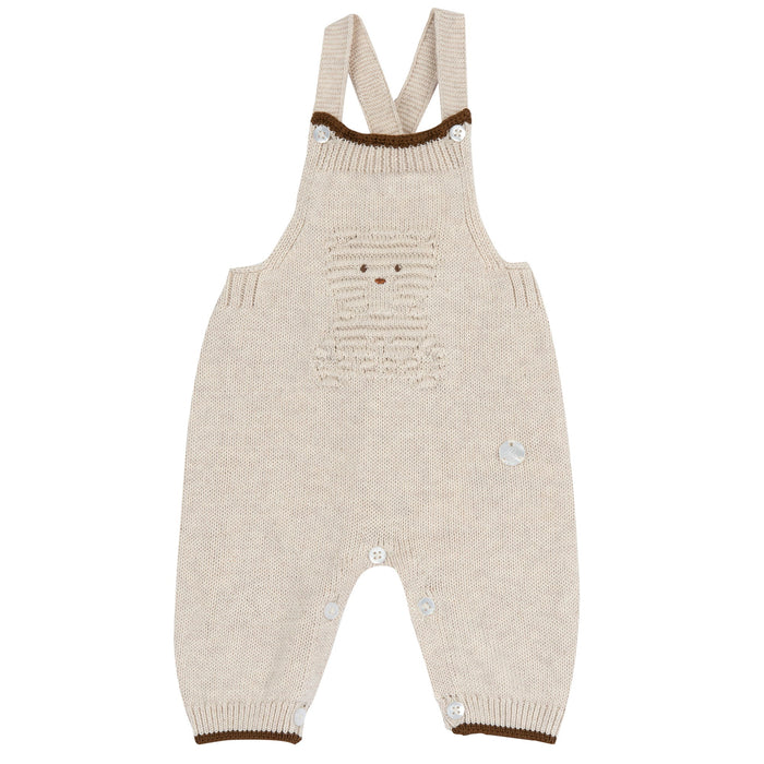 Salopette Lunga In Maglia Beige