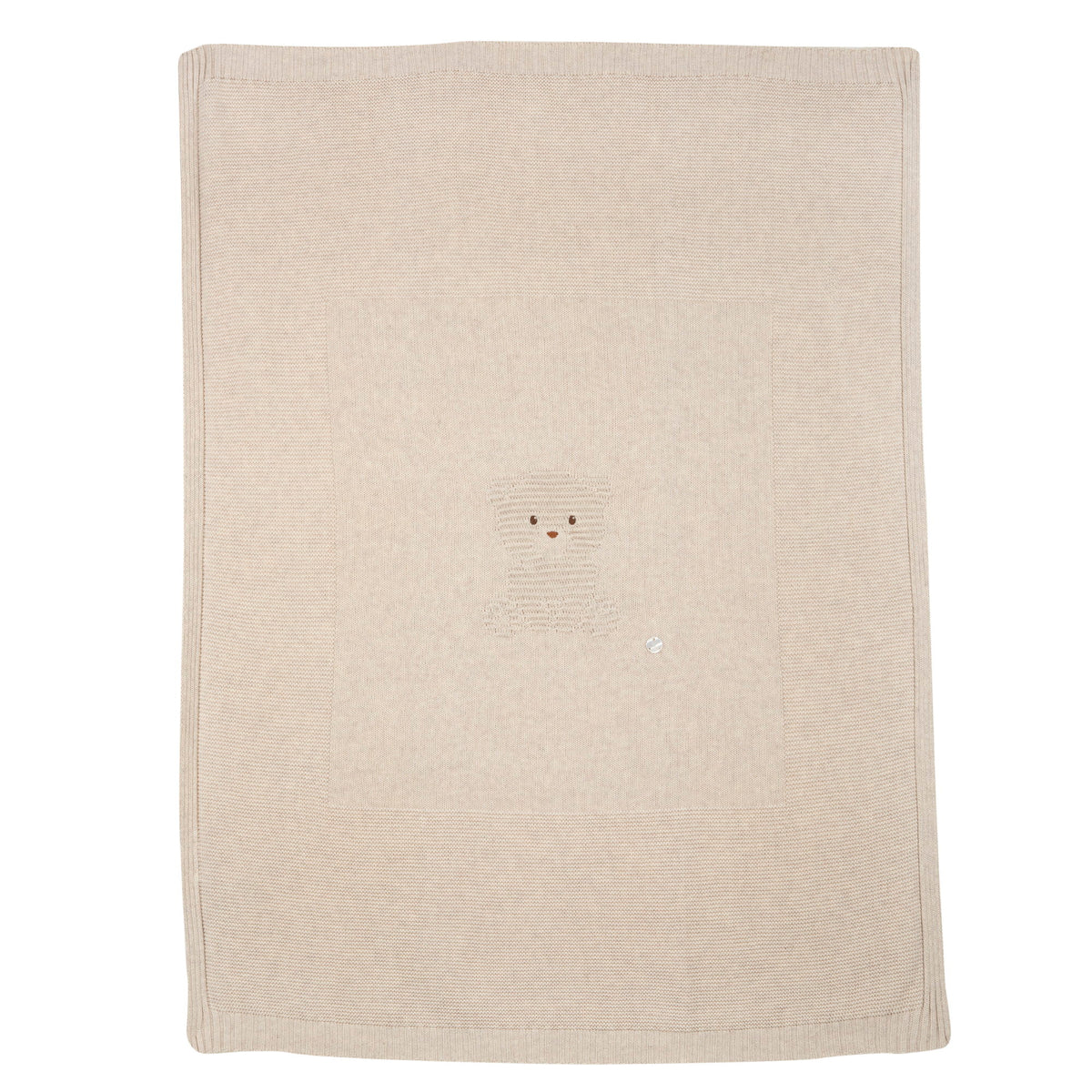 Copertina Neonato In Maglia Di Cotone Beige