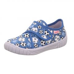 Pantofola Bill Blu Velcro E Stampa Pallone