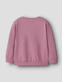 Felpa Girocollo Da Bambina Con Cuore Glitter Rosa Antico