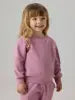 Felpa Girocollo Da Bambina Con Cuore Glitter Rosa Antico