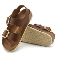 Milano Big Buckle Cognac Oiled Leather
