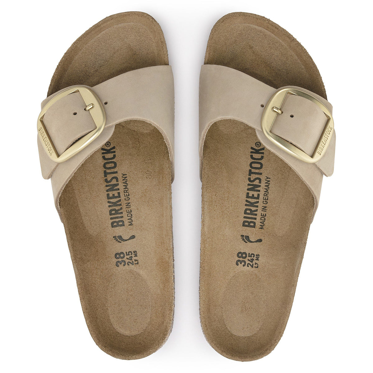 Madrid Big Buckle Sandcastle Nubuck Leather