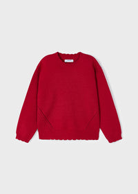 Maglione Jersey Maglia Basico Rosso