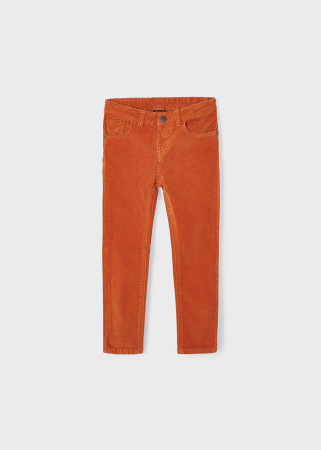 Pantalone Velluto Slim Fit Zucca