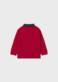 Polo Manica Lunga Dettagli Rosso