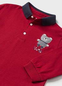 Polo Manica Lunga Dettagli Rosso