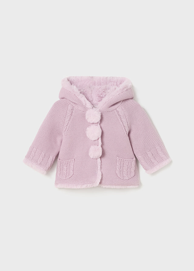 Cardigan Pompon Mauve