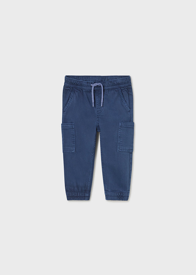 Pantalone Cargo Twill Indaco