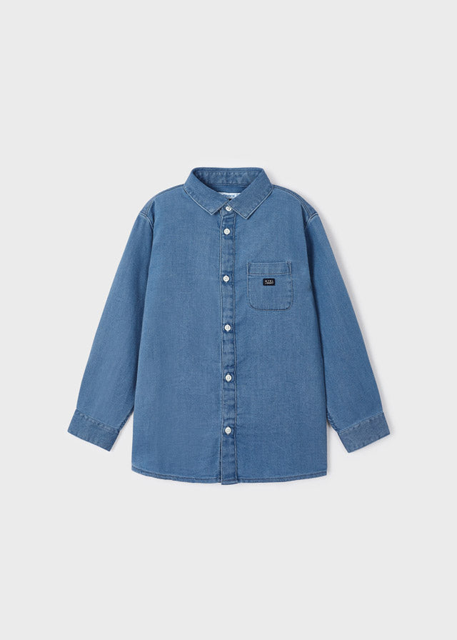 Camicia Manica Lunga Soft Denim Mezzo