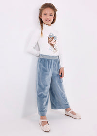 Pantalone Cropped Velluto Bluebell