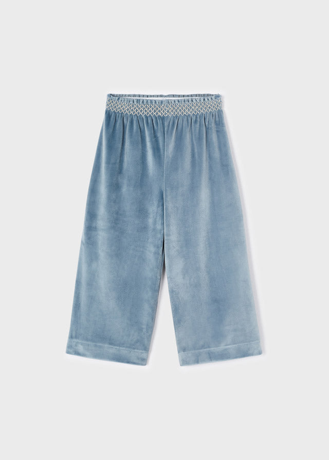 Pantalone Cropped Velluto Bluebell